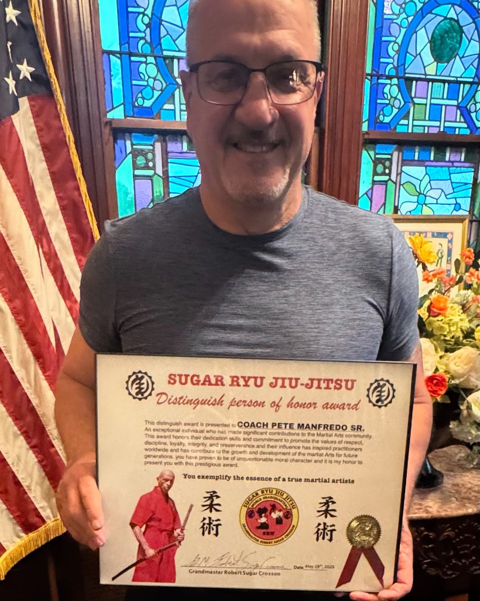 Peter Sr. with Sugar Ryu Jiu-Jitsu Distinguished Honor Award