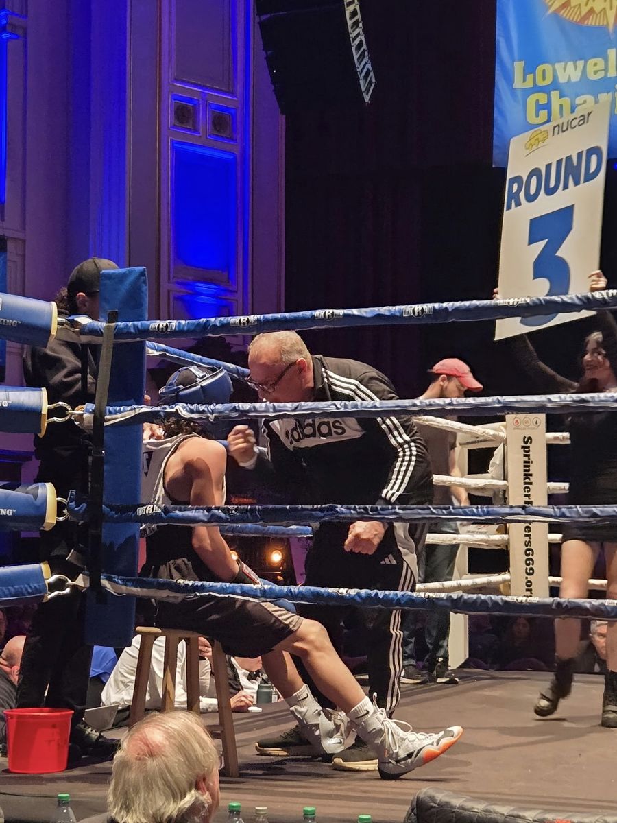 Peter Sr. cornering a fighter