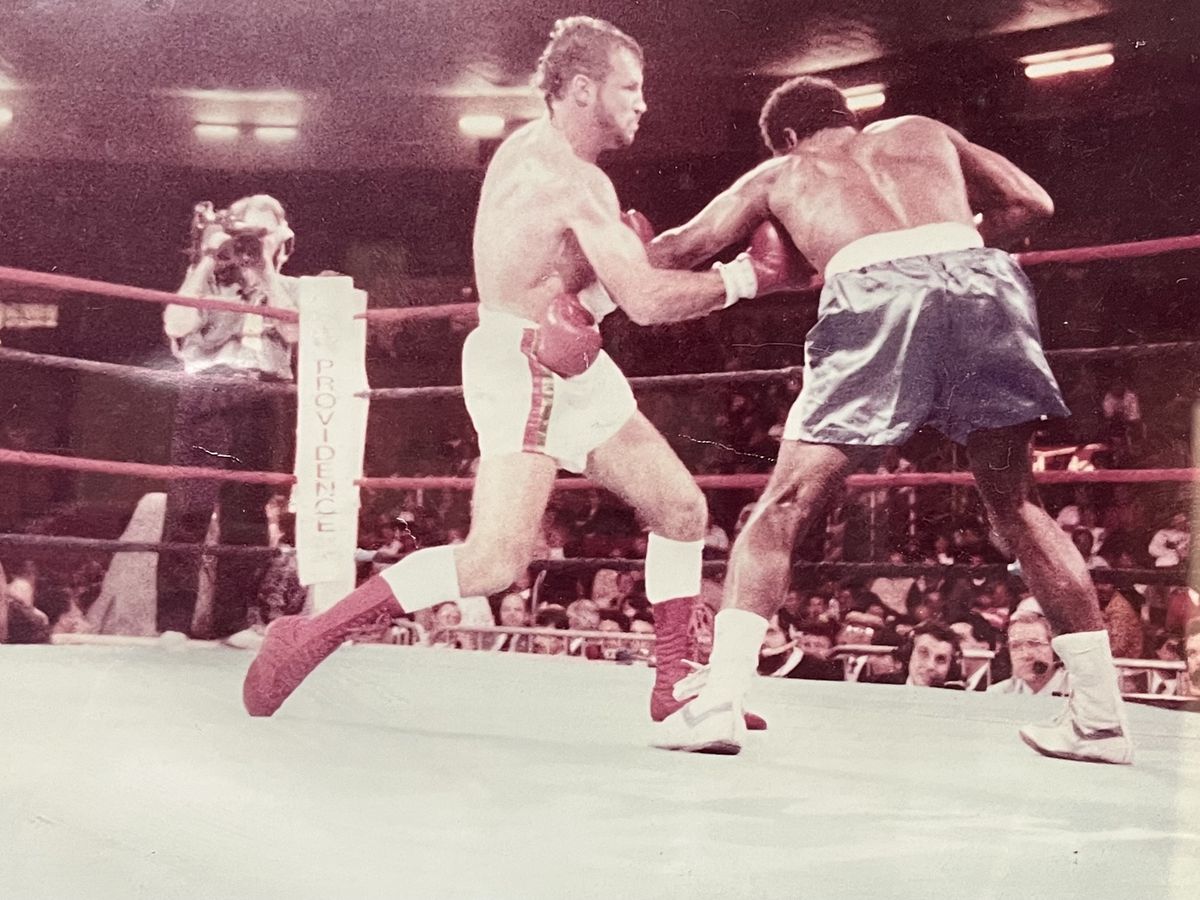 Peter Manfredo Sr. fighting at the Providence Civic Center